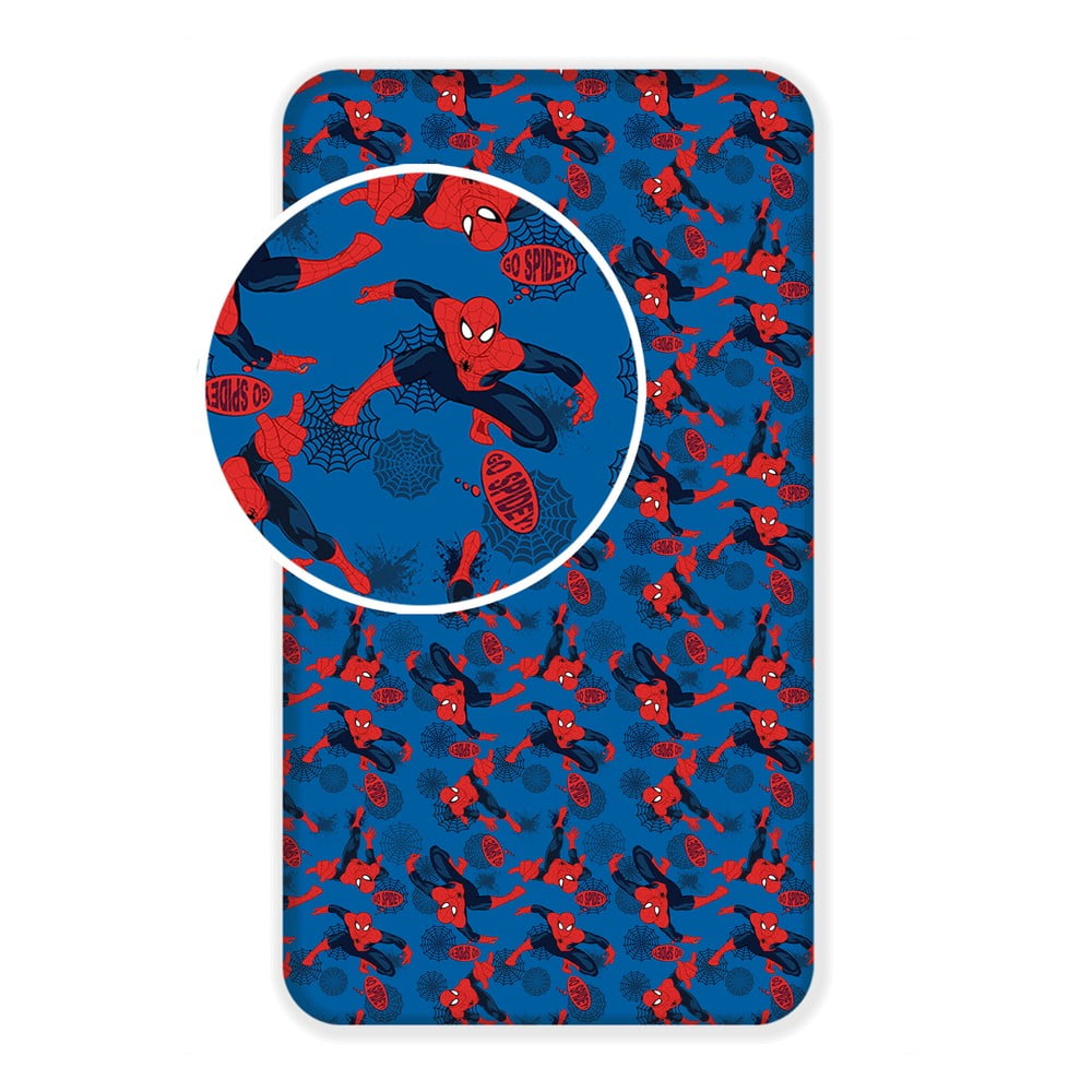E-shop Detská bavlnená plachta Jerry Fabrics Spiderman, 90 x 200 cm