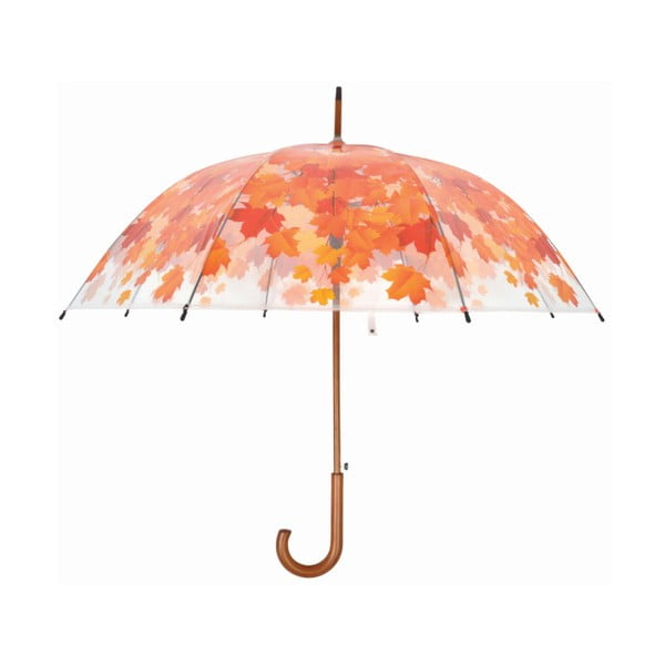 Transparentný tyčový dáždnik Esschert Design Ambiance Birdcage Fall Leaves, ⌀ 93 cm