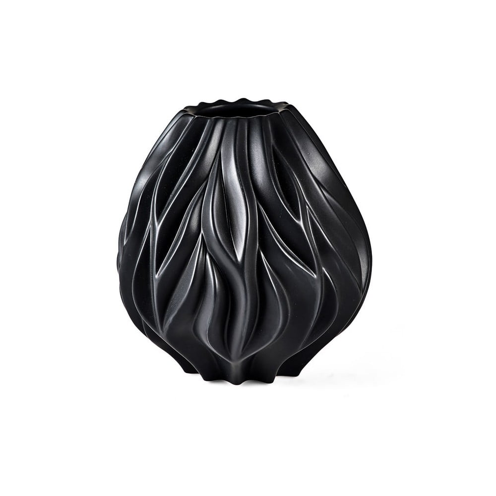 E-shop Čierna porcelánová váza Morsø Flame, výška 23 cm