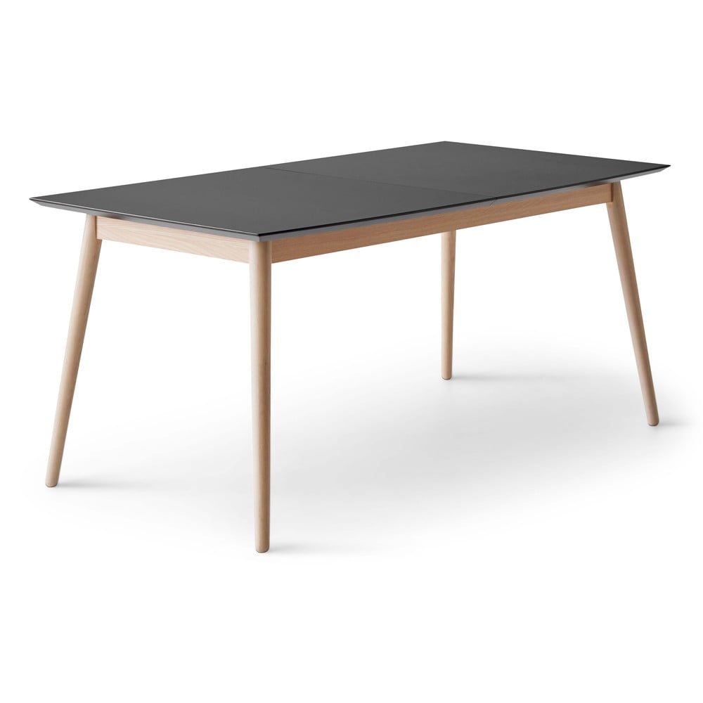 Čierny/v prírodnej farbe rozkladací jedálenský stôl s čiernou doskou 100x210 cm Meza – Hammel Furniture