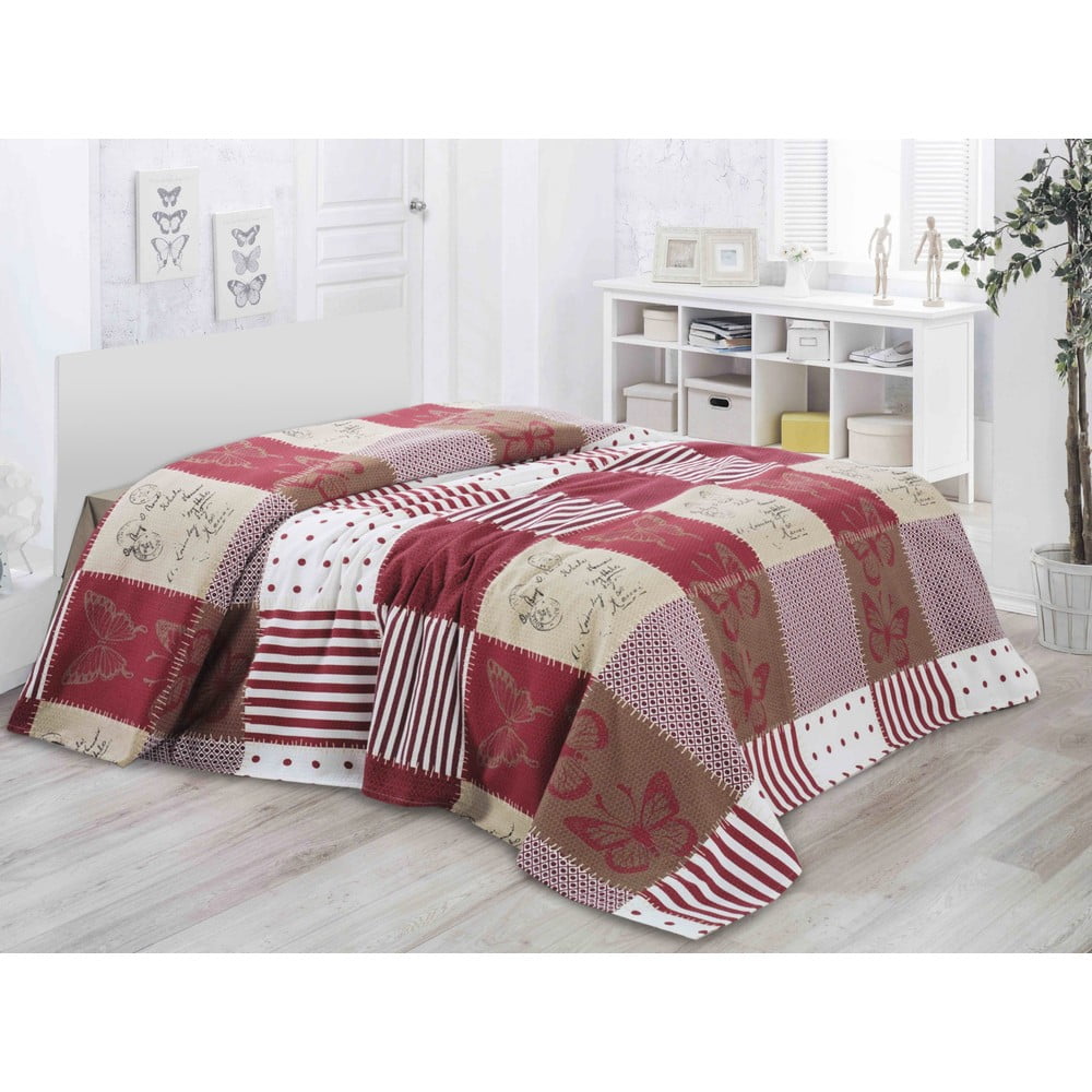 E-shop Ľahká bavlnená prikrývka cez posteľ Mijolnir Butterfly, 140 × 200 cm
