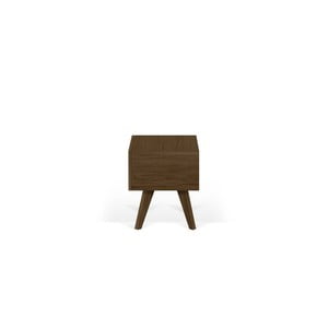 Hnedý nočný stolík s nohami z masívneho dreva TemaHome Mara, 50 × 51 cm