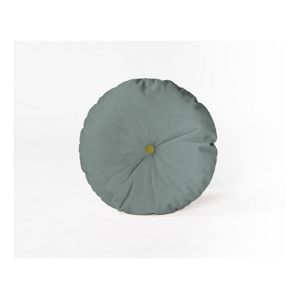 E-shop Okrúhly dekoračný vankúš so zamatovým poťahom Velvet Atelier Turquoise, ⌀ 35 cm