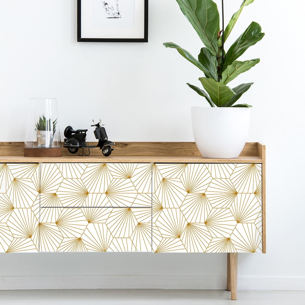 E-shop Bielo-žltá dekoratívna tapeta na nábytok Ambiance Hexoka
