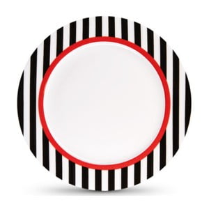 Tanier z kostného porcelánu Remember Black Stripes, ⌀ 21 cm