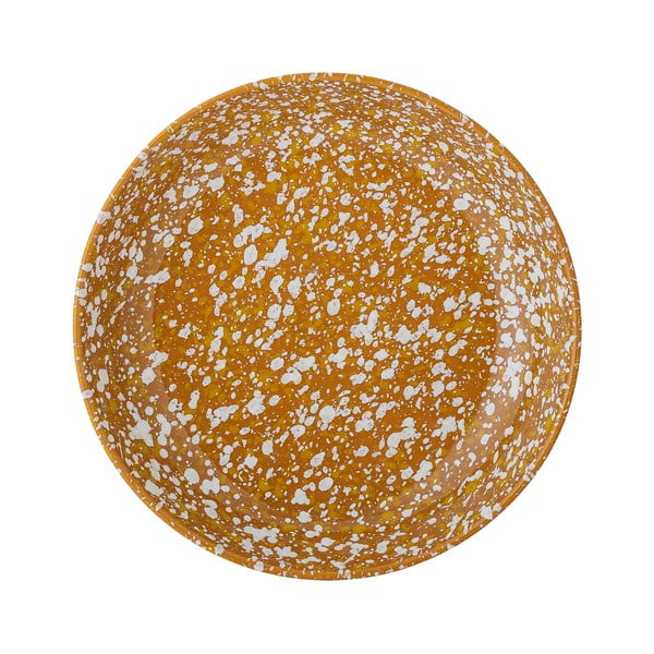 Oranžovo-biely kameninový hlboký tanier Bloomingville Carmel, ø 21 cm