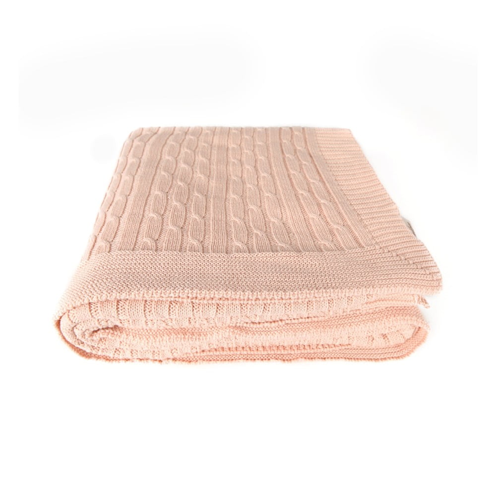 E-shop Ružová bavlnená deka Colma, 130 × 170 cm