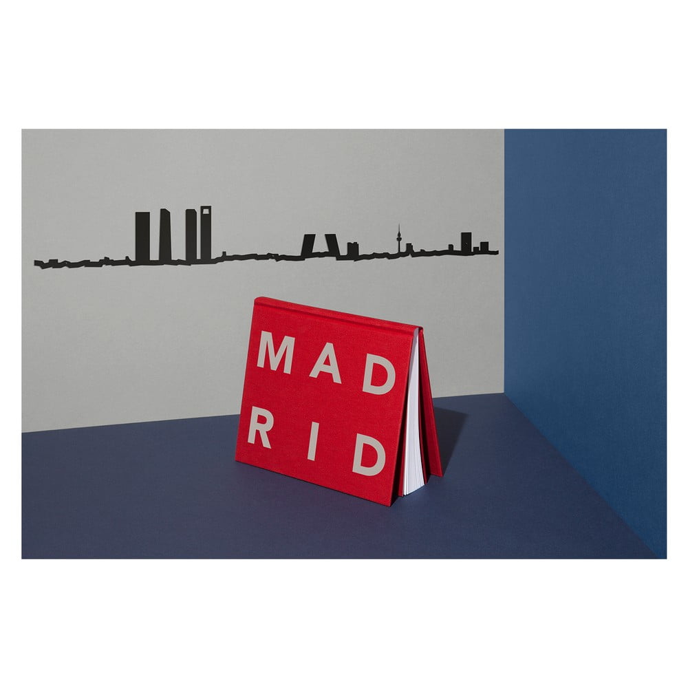 Čierna nástenná dekorácia so siluetou mesta The Line Madrid XL