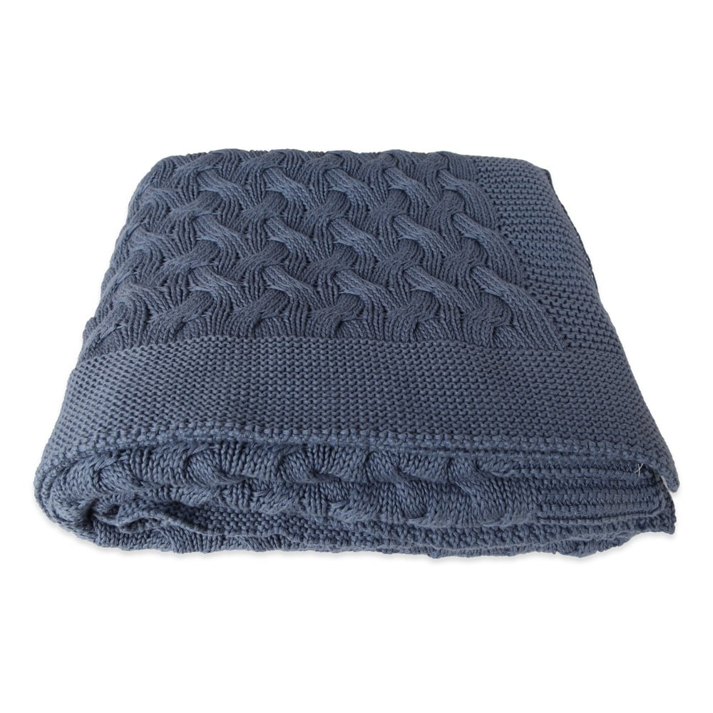 E-shop Modrá bavlnená deka Homemania Decor Softy, 130 x 170 cm