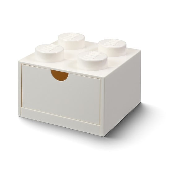 Biely stolový box so zásuvkou LEGO® Brick, 15,8 x 11,3 cm