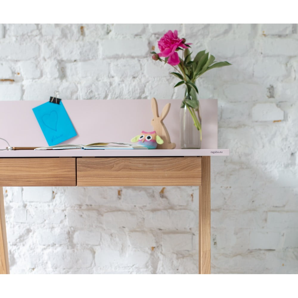 E-shop Sivý písací stôl s podnožím z jaseňového dreva Ragaba Luka, dĺžka 85 cm