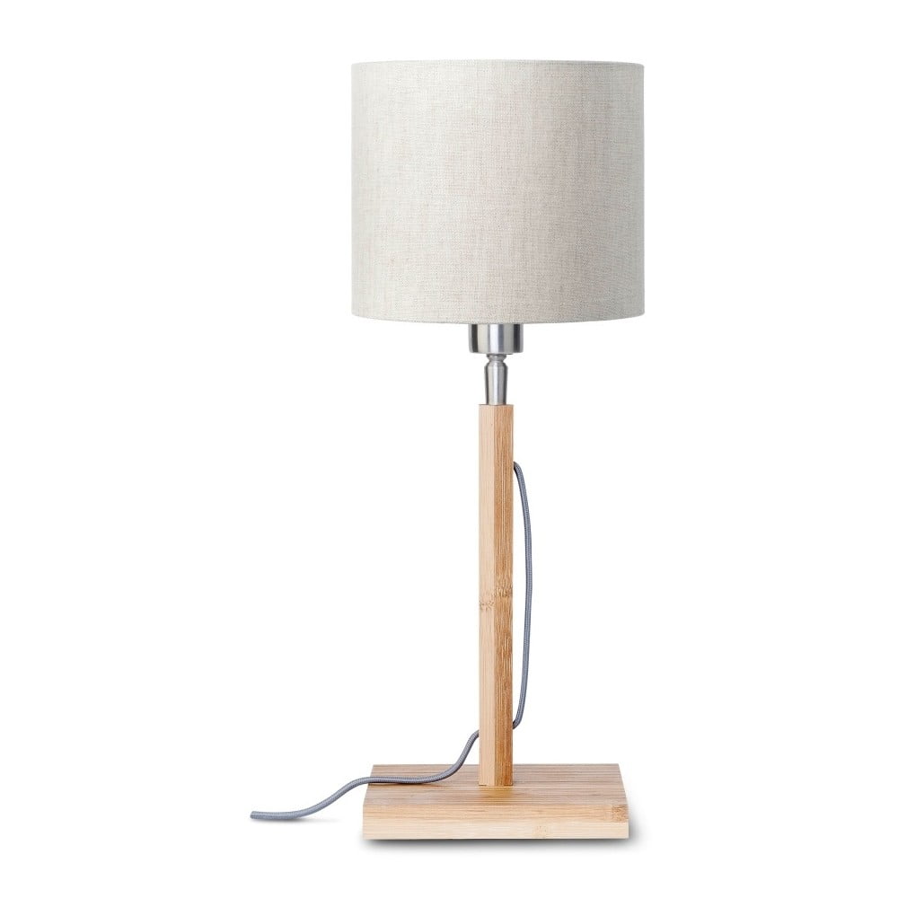 E-shop Stolová lampa so svetlobéžovým tienidlom a konštrukciou z bambusu Good&Mojo Fuji