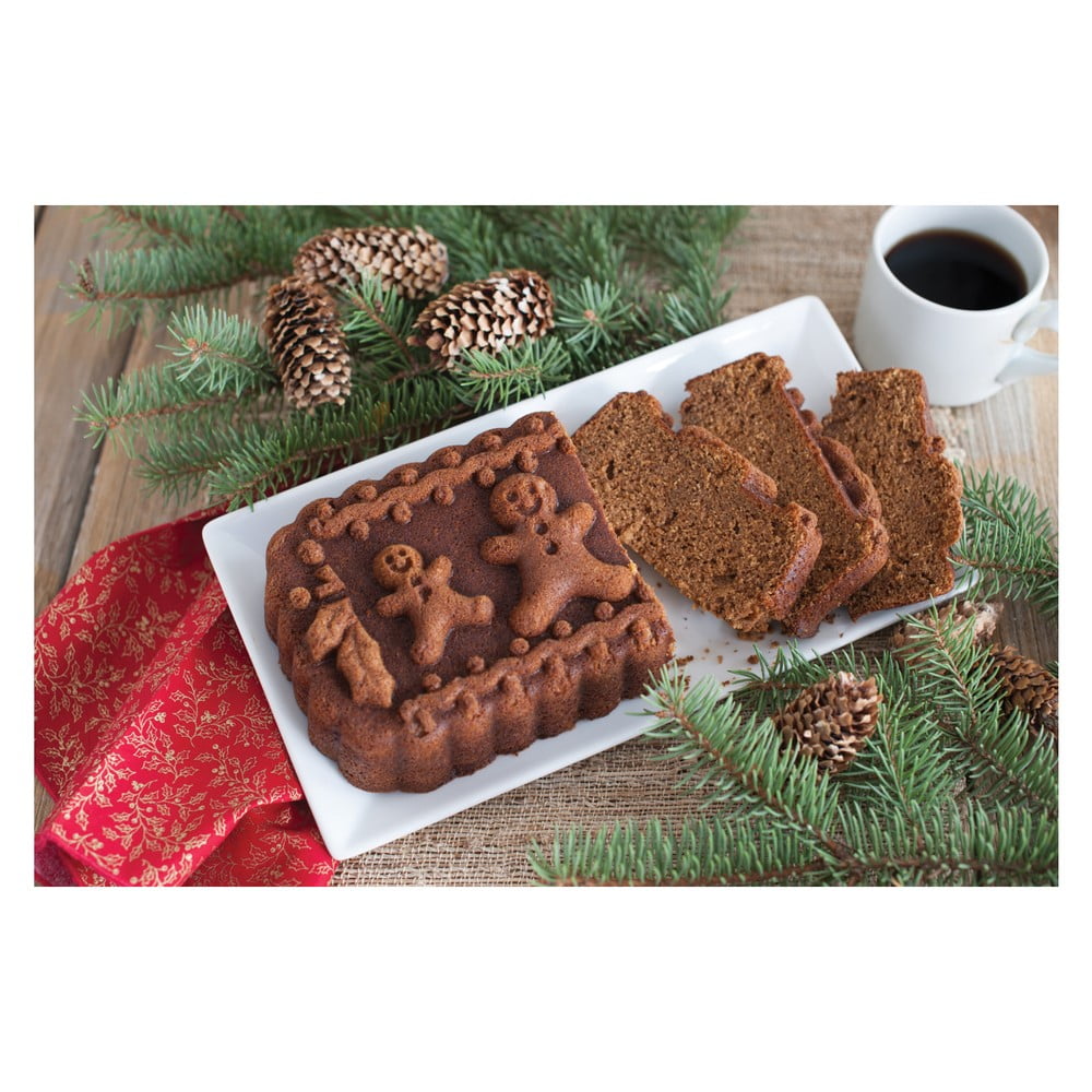 Obrázok Forma na chlebíček v striebornej farbe Nordic Ware Gingerbread Family, 1,4 l