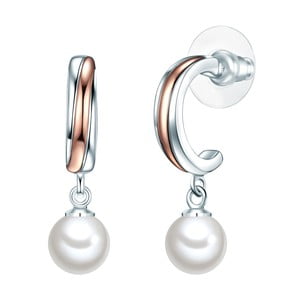 Náušnice s bielou perlou Perldesse Rea, ⌀ 8 mm