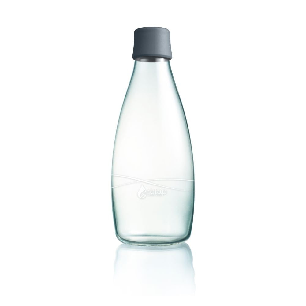 E-shop Sivá sklenená fľaša ReTap s doživotnou zárukou, 800 ml