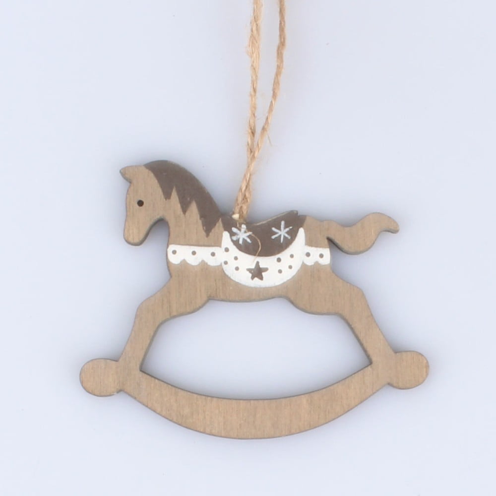 E-shop Súprava 5 drevených dekorácií v tvare hojdacieho koňa Dakls