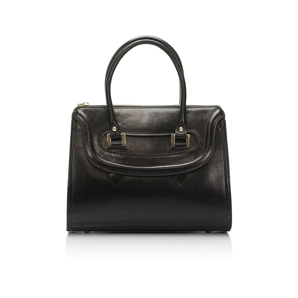 Čierna kožená kabelka Lisa Minardi Calf