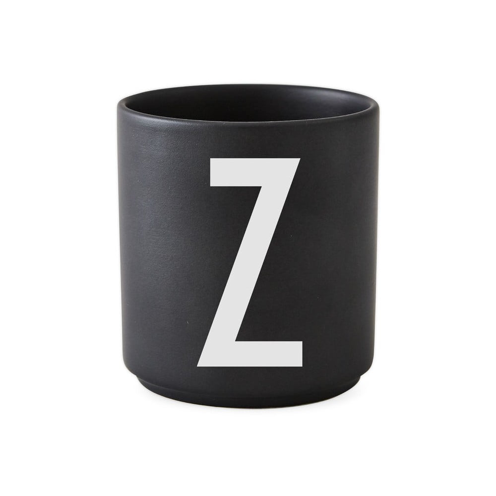 E-shop Čierny porcelánový hrnček Design Letters Alphabet Z, 250 ml