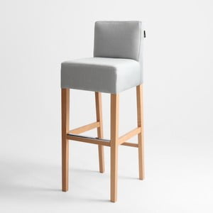 Svetlosivá barová stolička s prírodnými nohami Custom Form Poter