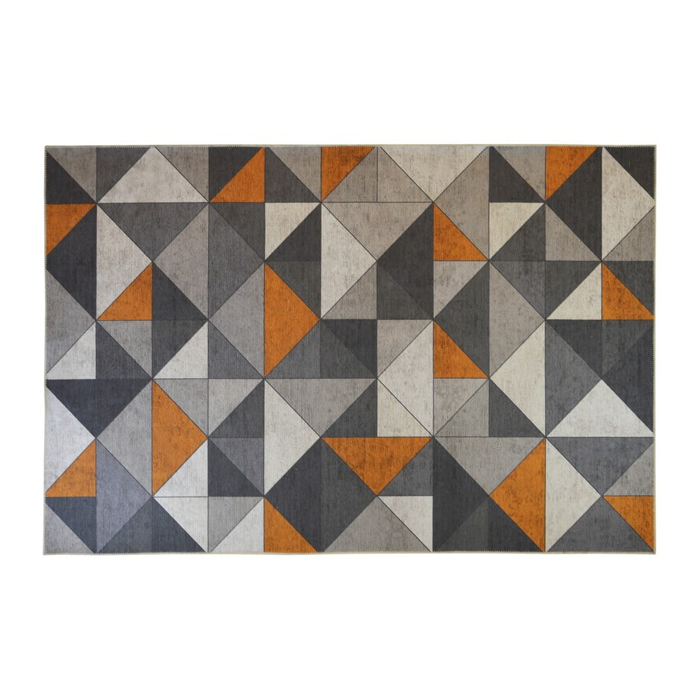 Obrázok Sivo-oranžový koberec Floorita Shapes, 120 x 180 cm