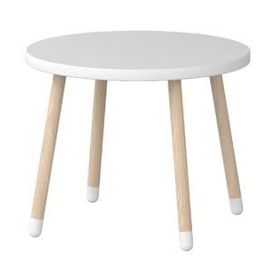 Biely detský stolík Flexa Play, ø 60 cm