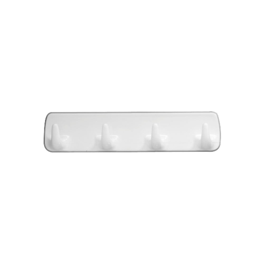 E-shop Biely nástenný vešiak so 4 háčikmi Wenko Hook Strip White