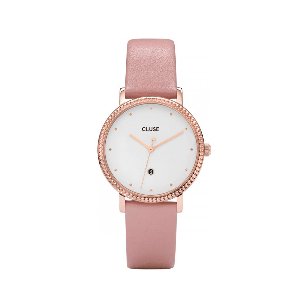 E-shop Dámske hodinky s ružovým koženým remienkom Cluse Le Couronnement