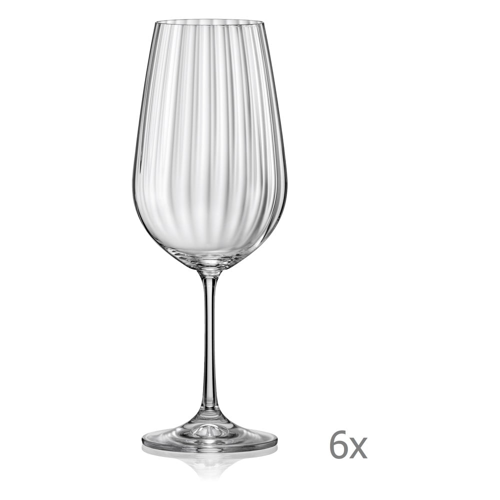 Obrázok BOHEMIA CRYSTAL Sklenice na červené víno 550ml WATERFALL 6ks (CX40729550/6/W)