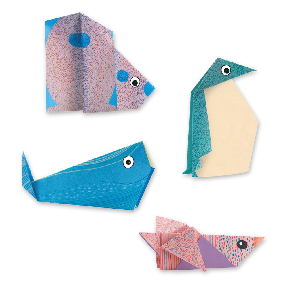 E-shop Súprava 16 origami papierov s návodom Djeco Polar