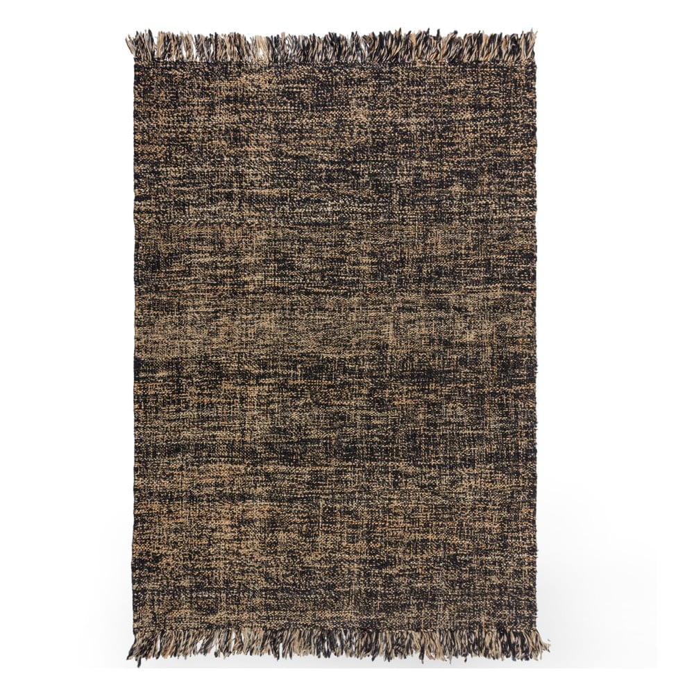 Čierny jutový koberec Flair Rugs Idris, 120 x 170 cm