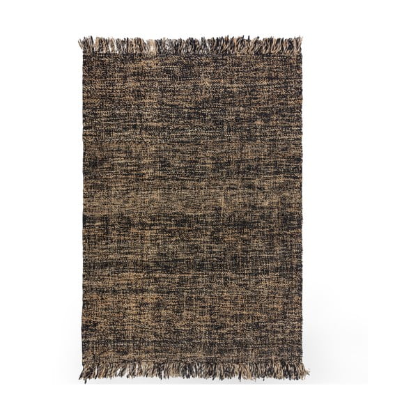 Čierny jutový koberec Flair Rugs Idris, 160 x 230 cm