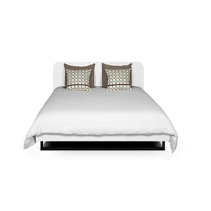 Biela posteľ s čiernymi kovovými nohami TemaHome Mara, 160 × 200 cm