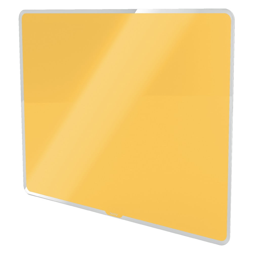 Žltá sklenená magnetická tabuľa Leitz Cosy, 80 x 60 cm