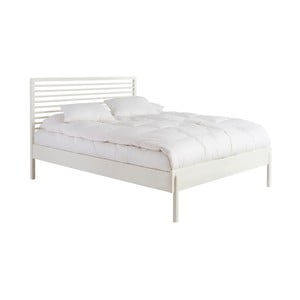 Biely rám postele z masívneho beezového deeva Kiteen Lennu, 208 × 165 cm