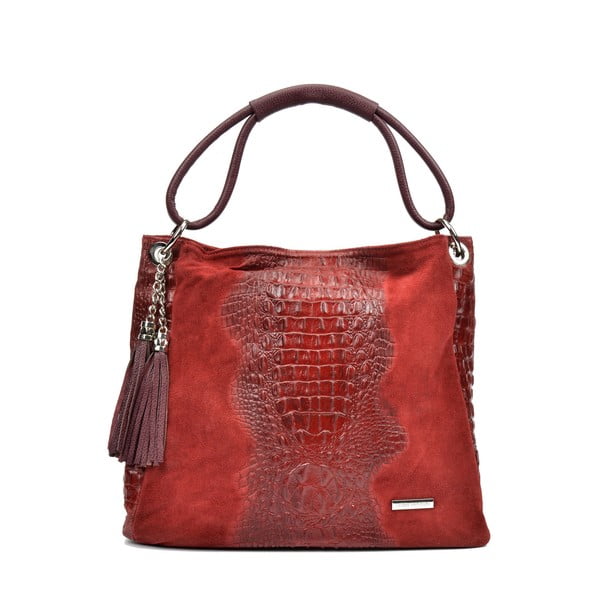 Červená kožená kabelka Luisa Vannini Marsala