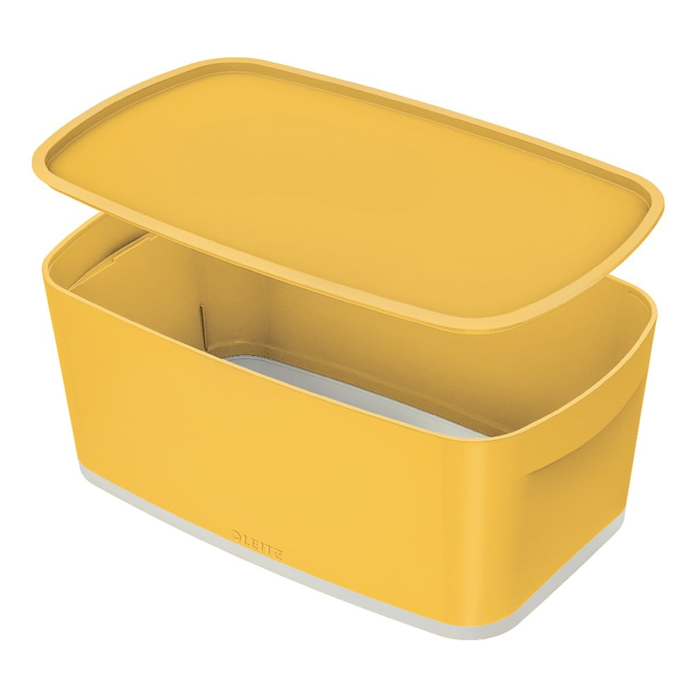 Žltá úložná škatuľa s vekom Leitz Cosy, objem 5 l