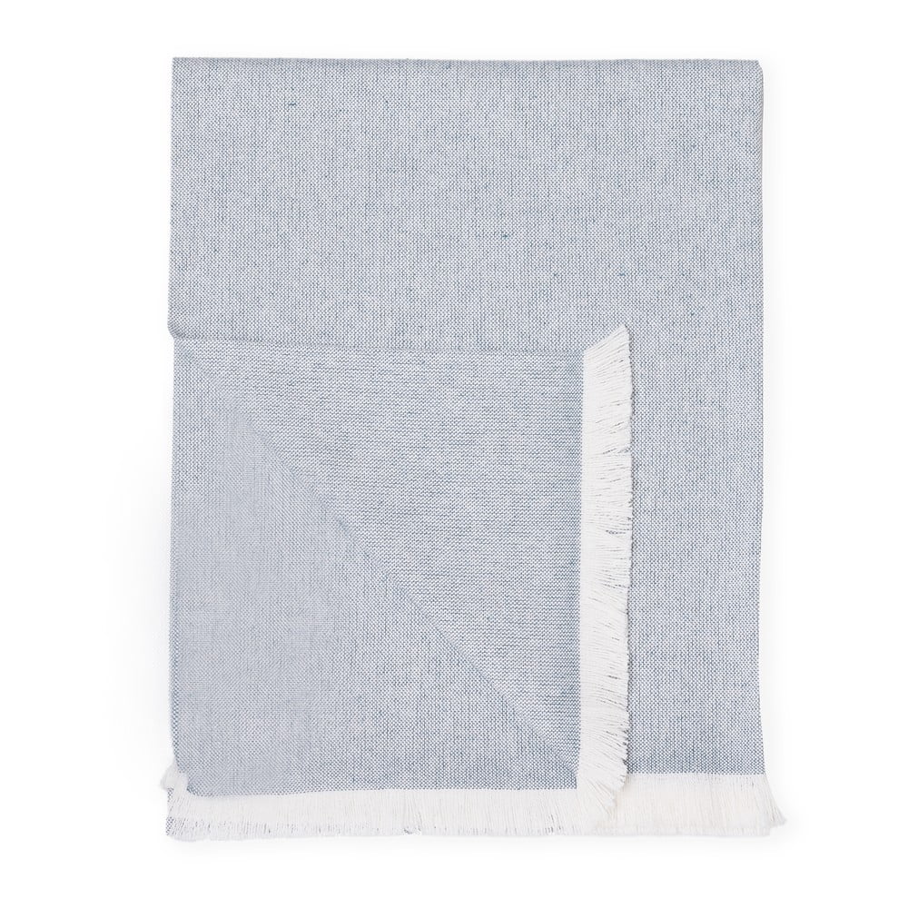 E-shop Modrý pléd s podielom bavlny Euromant Summer Linen, 140 x 180 cm