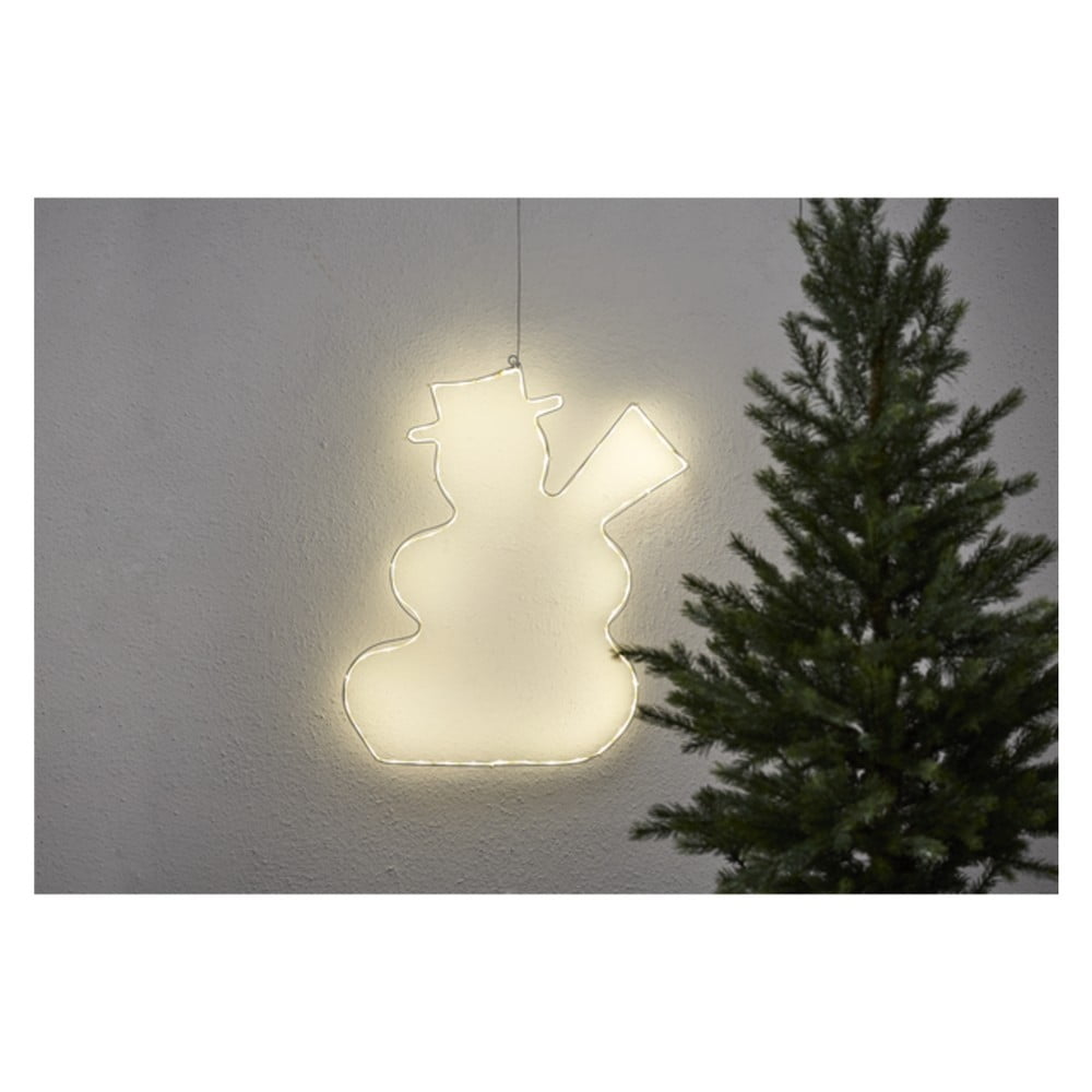 E-shop Závesná svietiaca LED dekorácia Star Trading Lumiwall Snowman, výška 50 cm