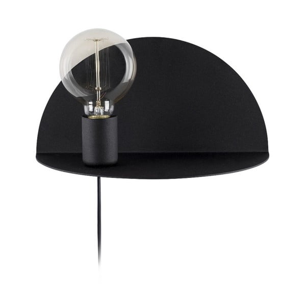 Čierna nástenná lampa s poličkou Homemania Decor Shelfie