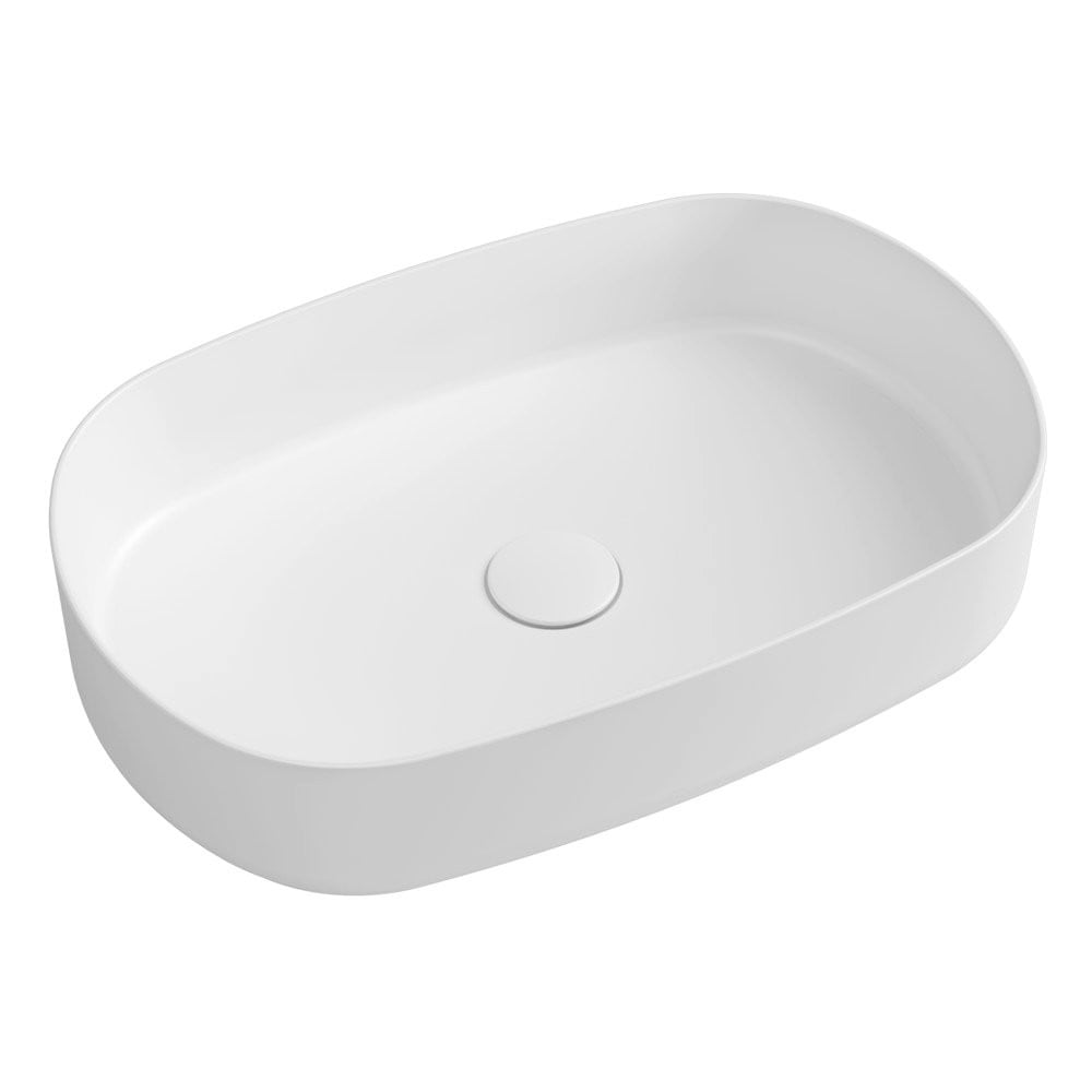 E-shop Biele keramické umývadlo Sapho Infinity Oval, 55 x 36 cm