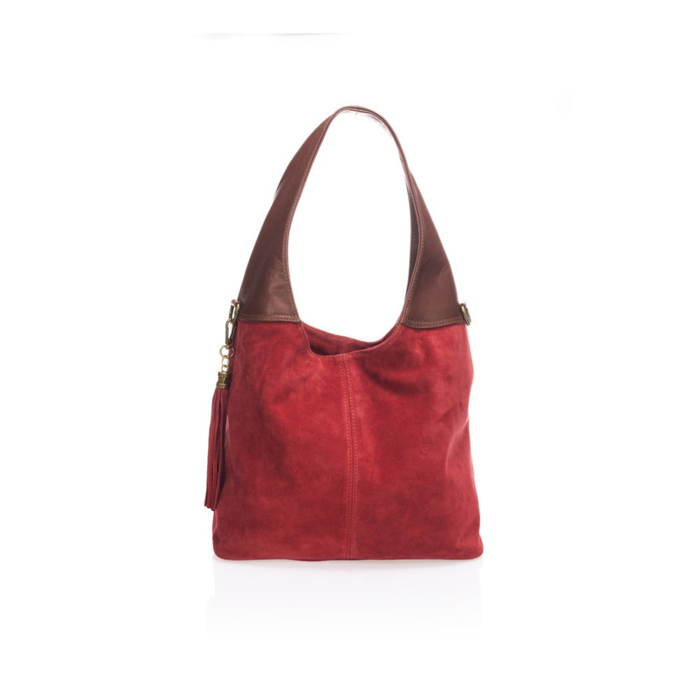 Vínovočervená kožená kabelka Lisa Minardi Harena