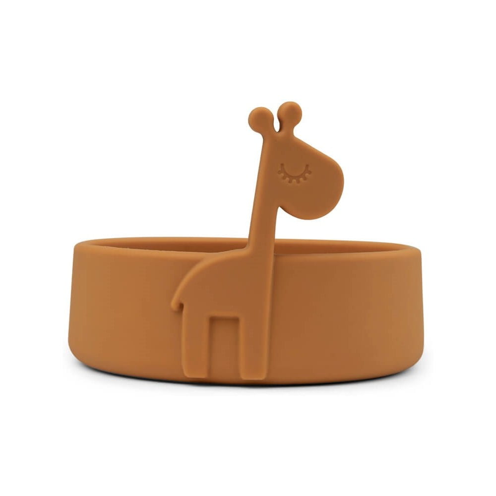 E-shop Horčicovožltá detská silikónová miska Done by Deer Peekaboo Raffi