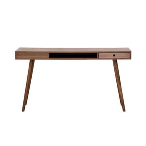 Tmavohnedý písací stôl WOOD AND VISION Classic, 140 × 49 cm