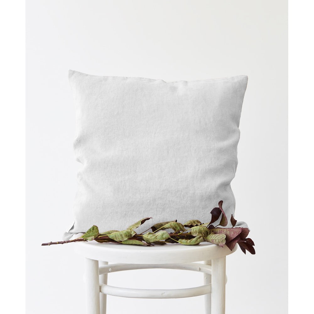 E-shop Biela ľanová obliečka na vankúš Linen Tales, 45 x 45 cm