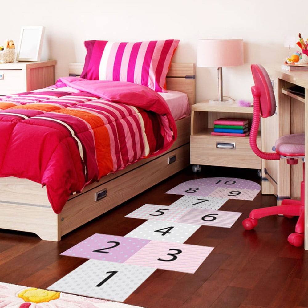 E-shop Adhezívny vinylový detský koberec Ambiance Hopscotch Girly
