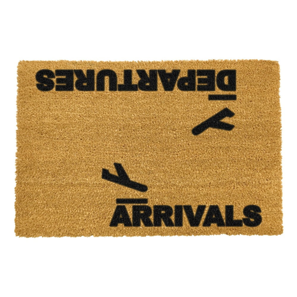 E-shop Rohožka z prírodného kokosového vlákna Artsy Doormats Arrivals and Departures, 40 x 60 cm