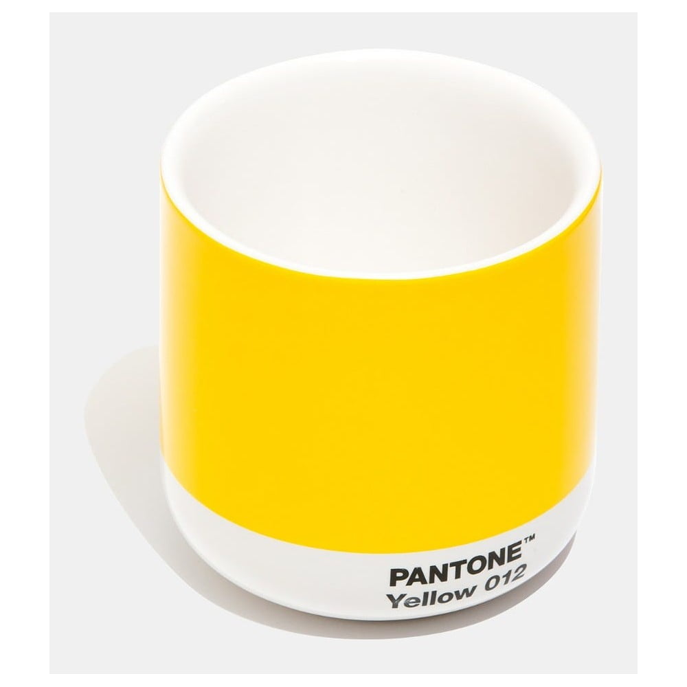 E-shop Žltý keramický termohrnček Pantone Cortado, 175 ml