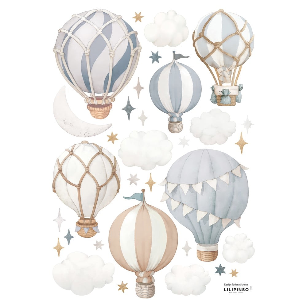 Hárok samolepiek 30x42 cm Little Hotair Balloons – Lilipinso