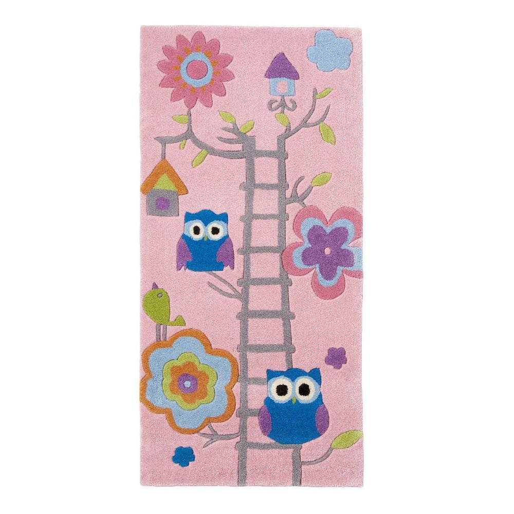 E-shop Ružový detský ručne tuftovaný koberec Think Rugs Hong Kong Kiddo Pinkie, 70 × 140 cm