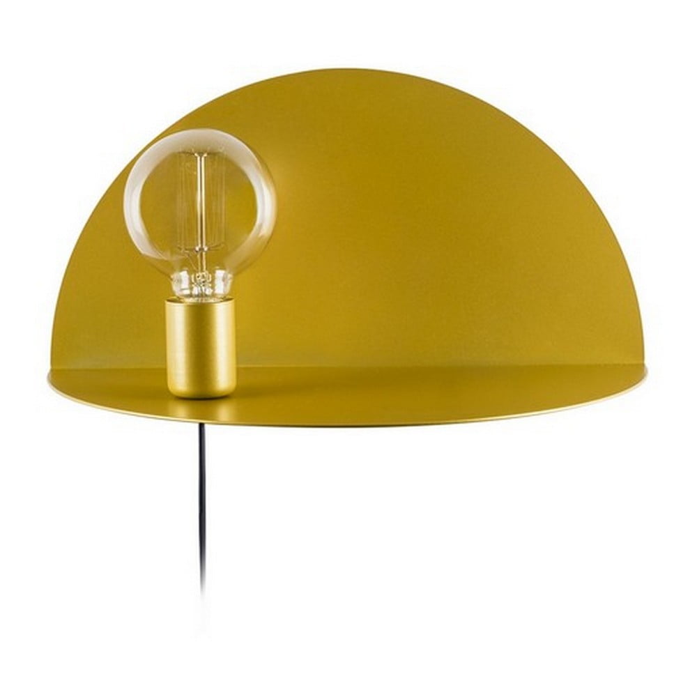 E-shop Nástenné svietidlo s poličkou v zlatej farbe Homemania Decor Shelfie, dĺžka 20 cm